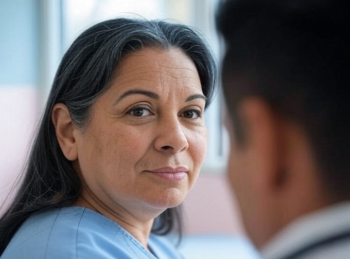 woman in clinic with doctor - no insurance doctor near me