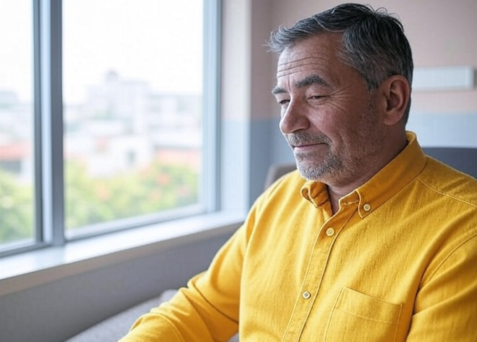 man in clinic, by window - Benefits of IV Micronutrition: Myer’s Cocktail Therapy