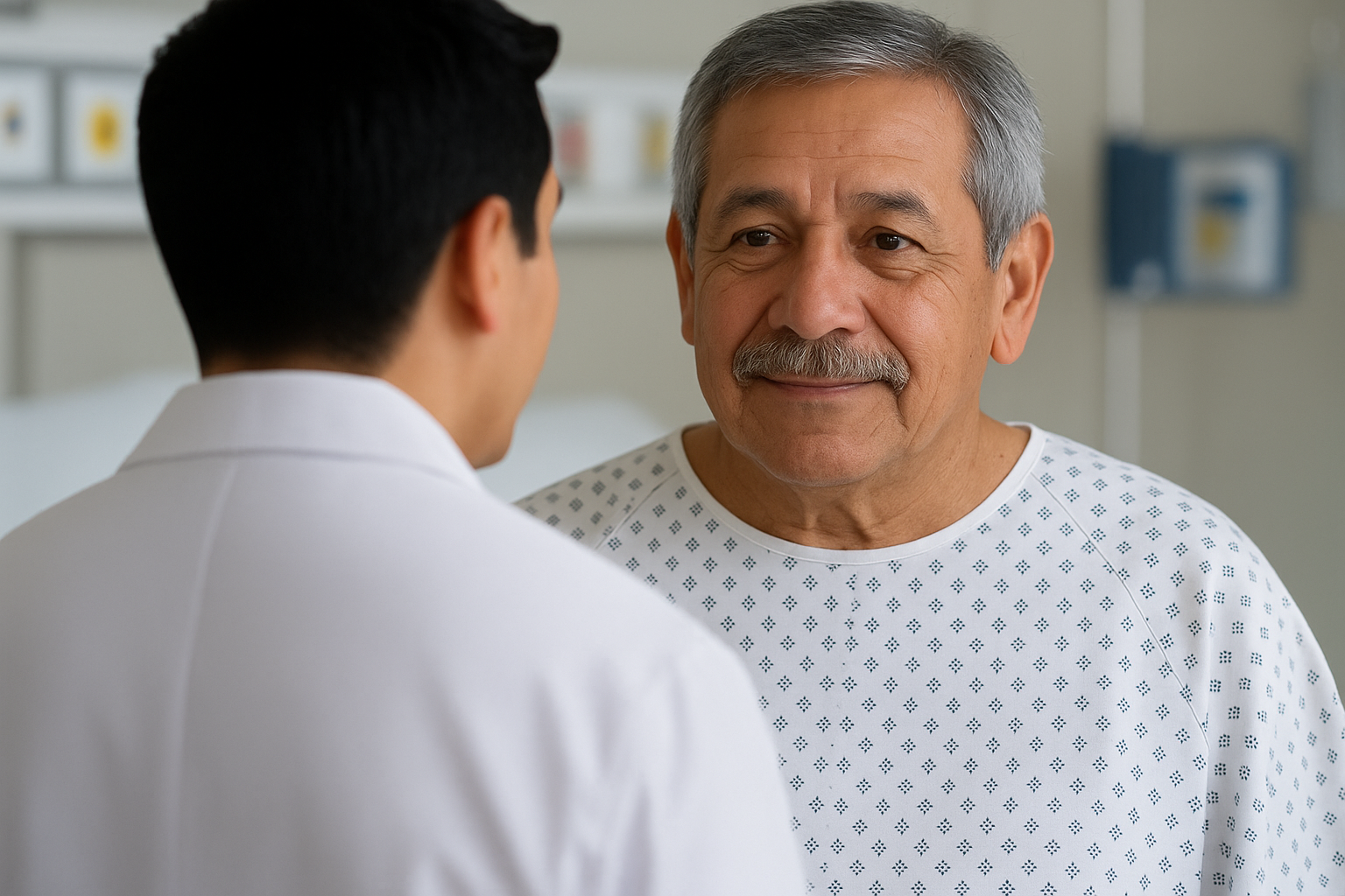 man talking to doctor - Seborrheic Keratosis Removal