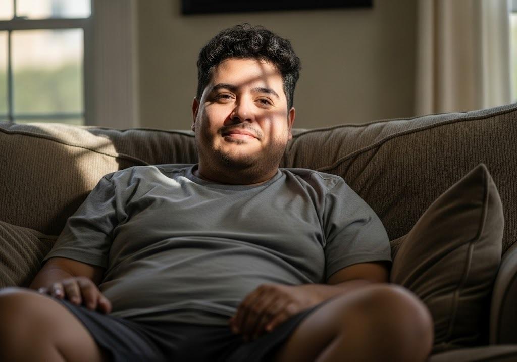 man sitting on couch