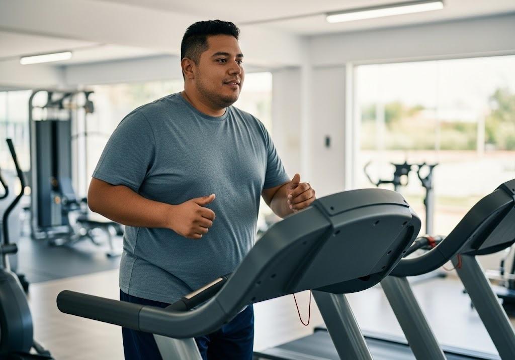 a man running on a treadmill