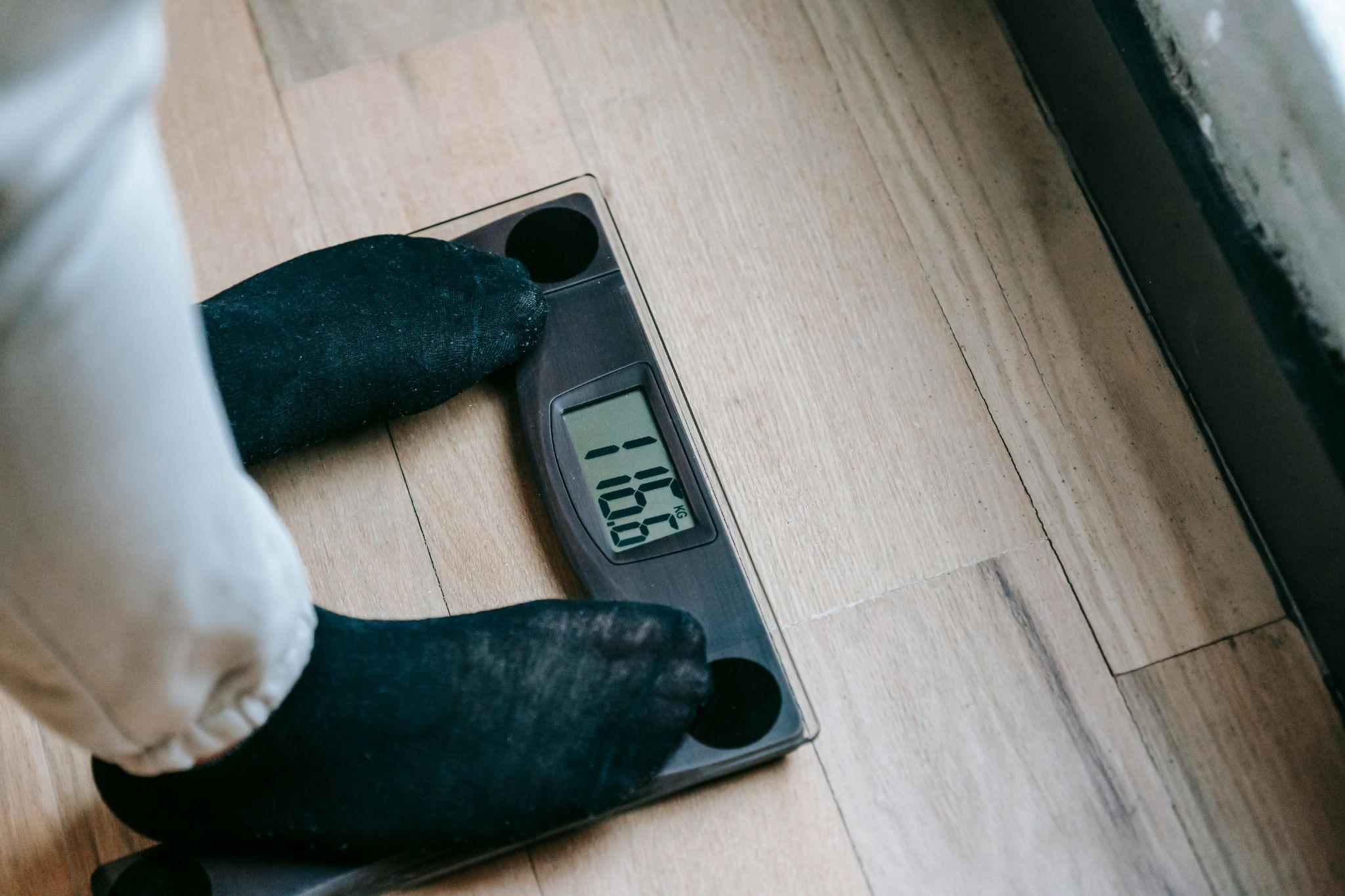 Person on weighing scale