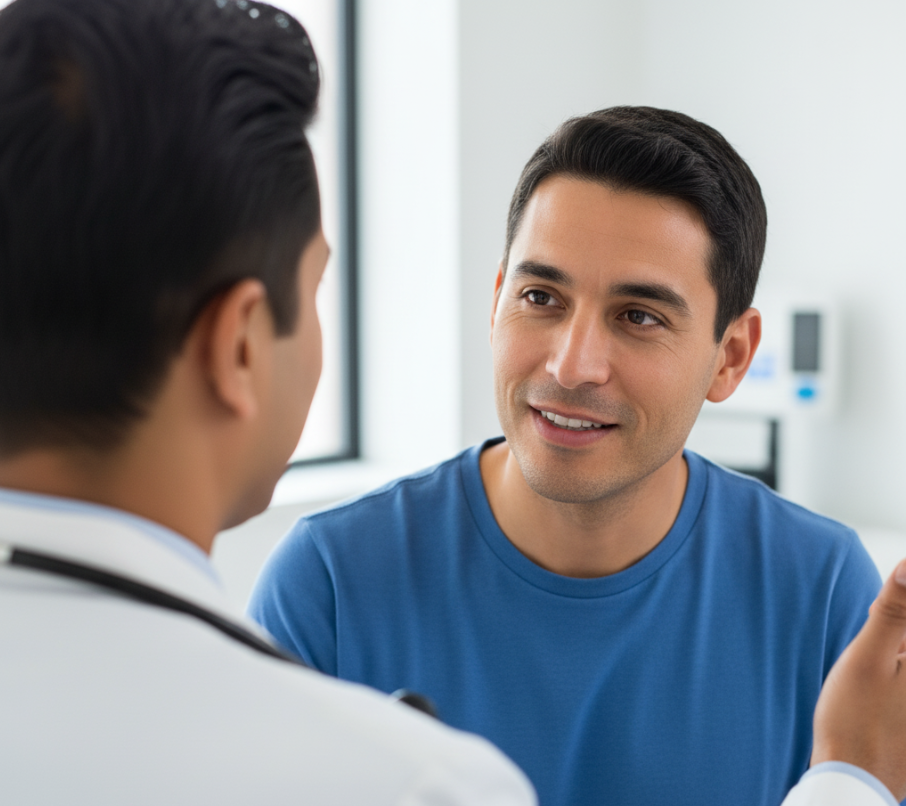 patient talking to doctor