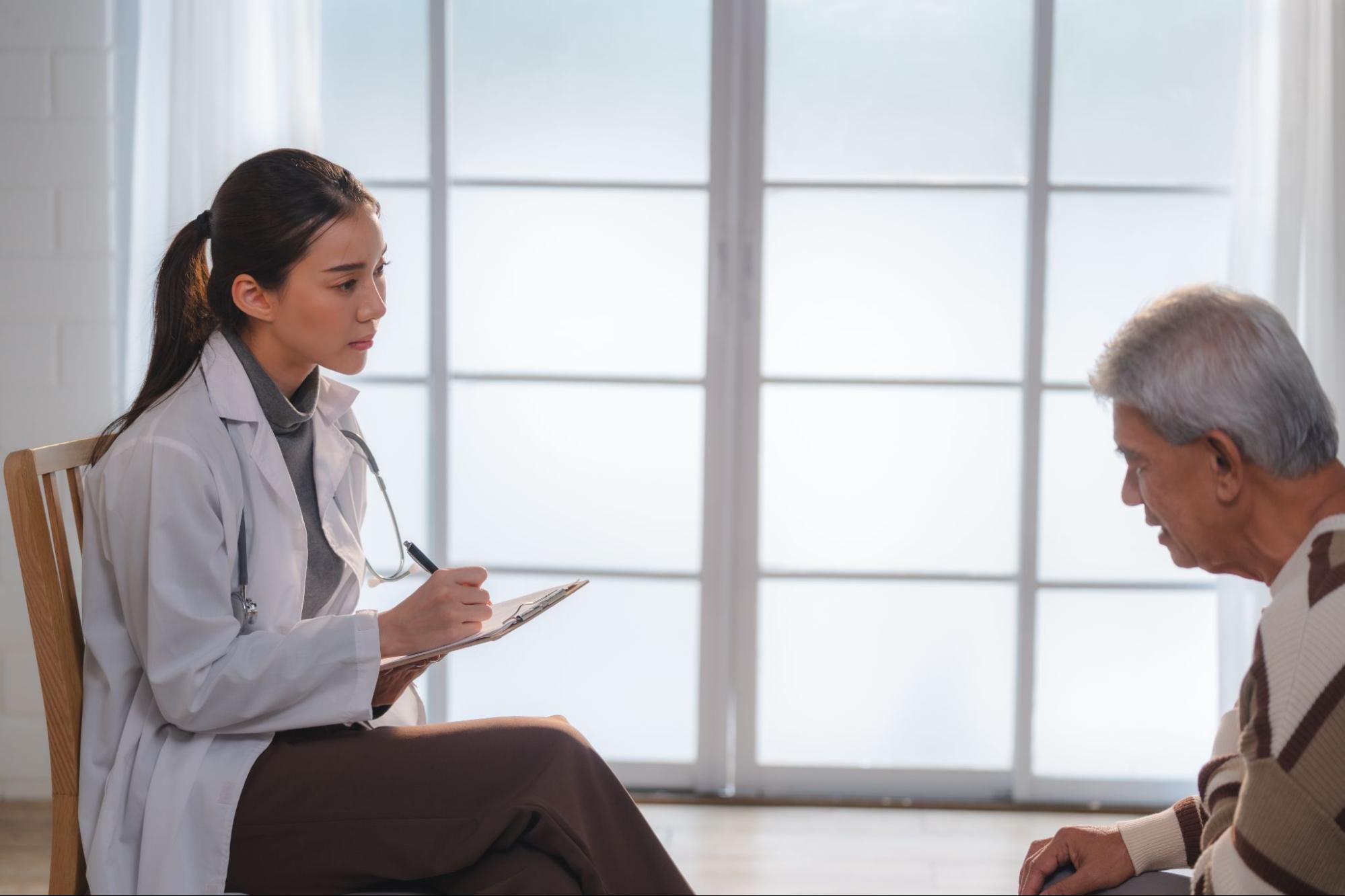 Caring doctor helping a patient understand the root causes of depression in the Rio Grande Valley.