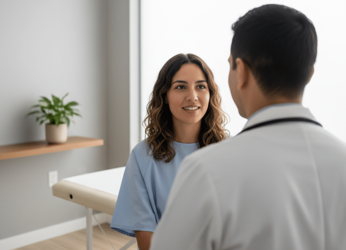 patient consulting doctor