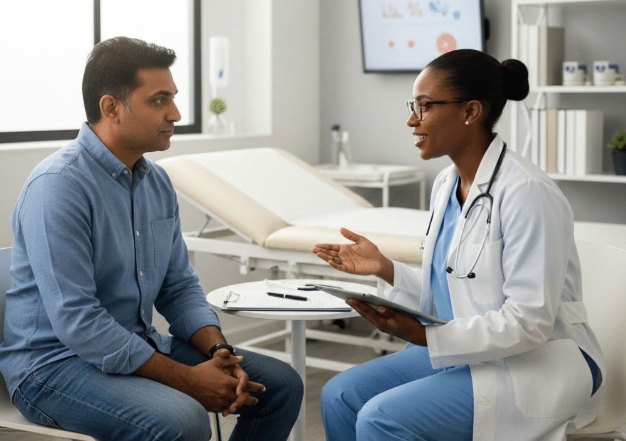 doctor and patient in a clinic