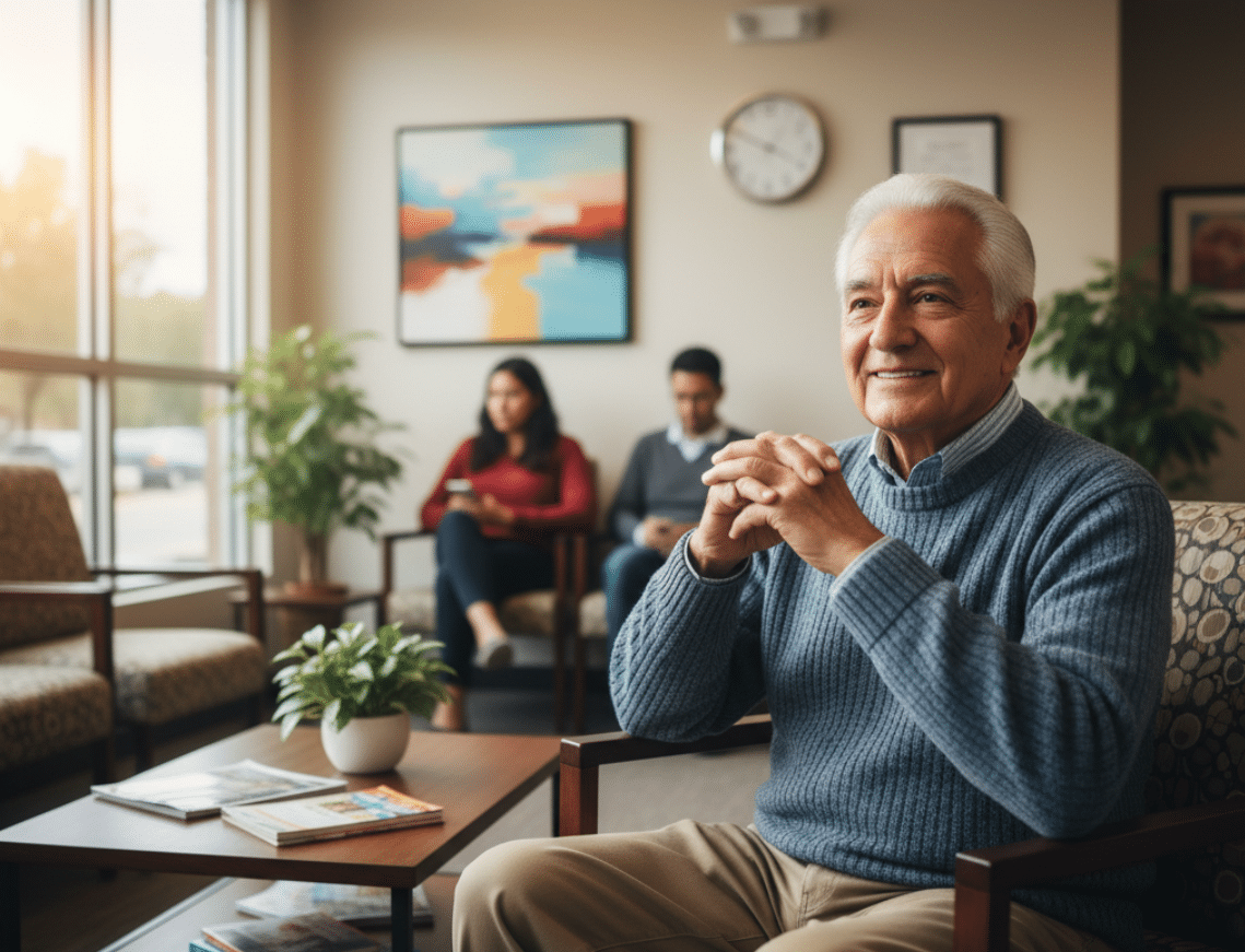 patients in a clinic waiting area