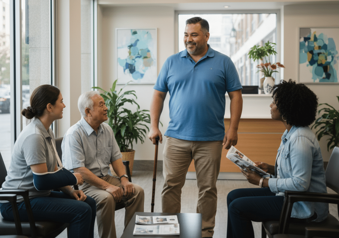 patients waiting for their turn at a clinic near McAllen TX