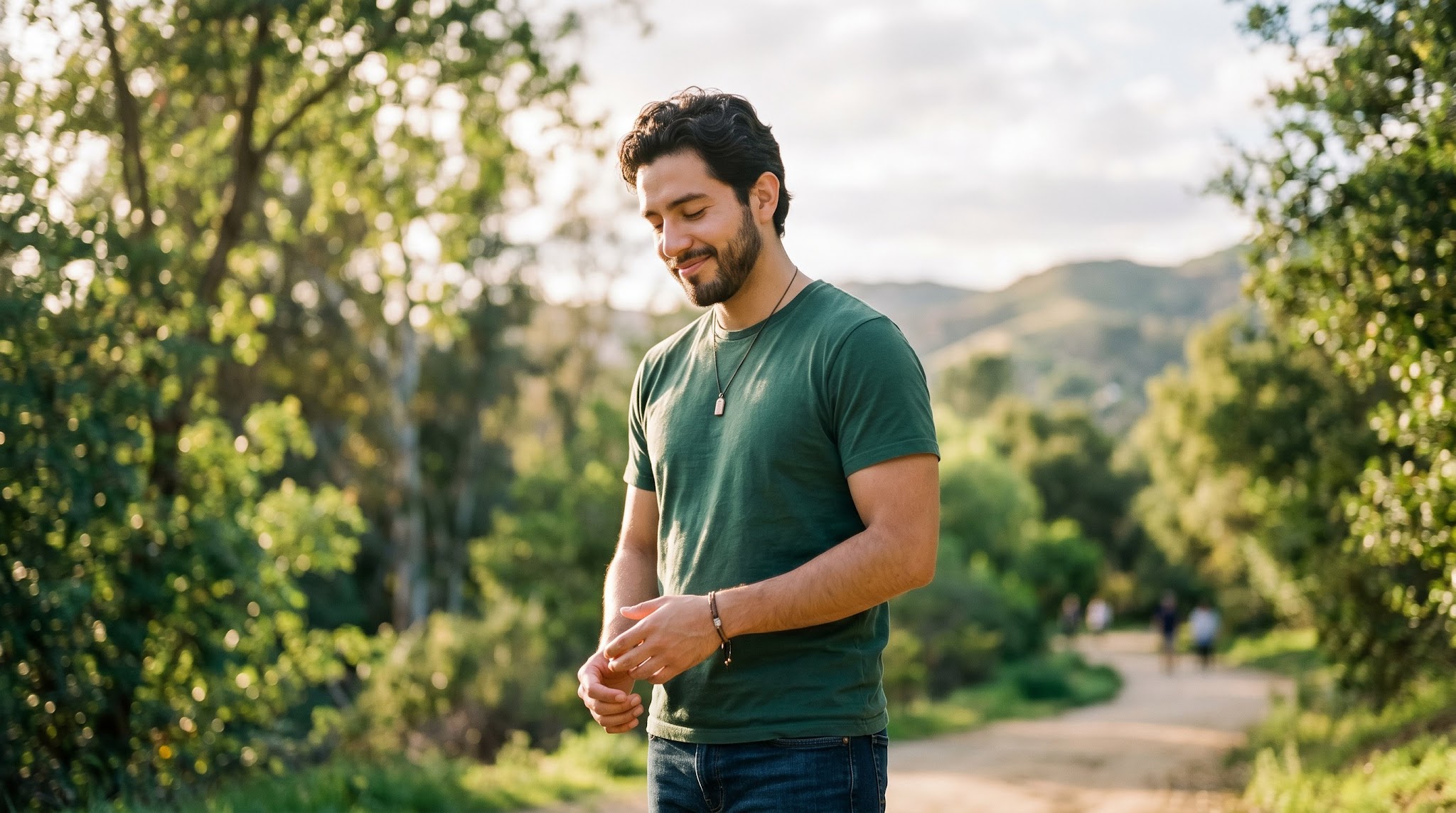 man outdoors, smiling